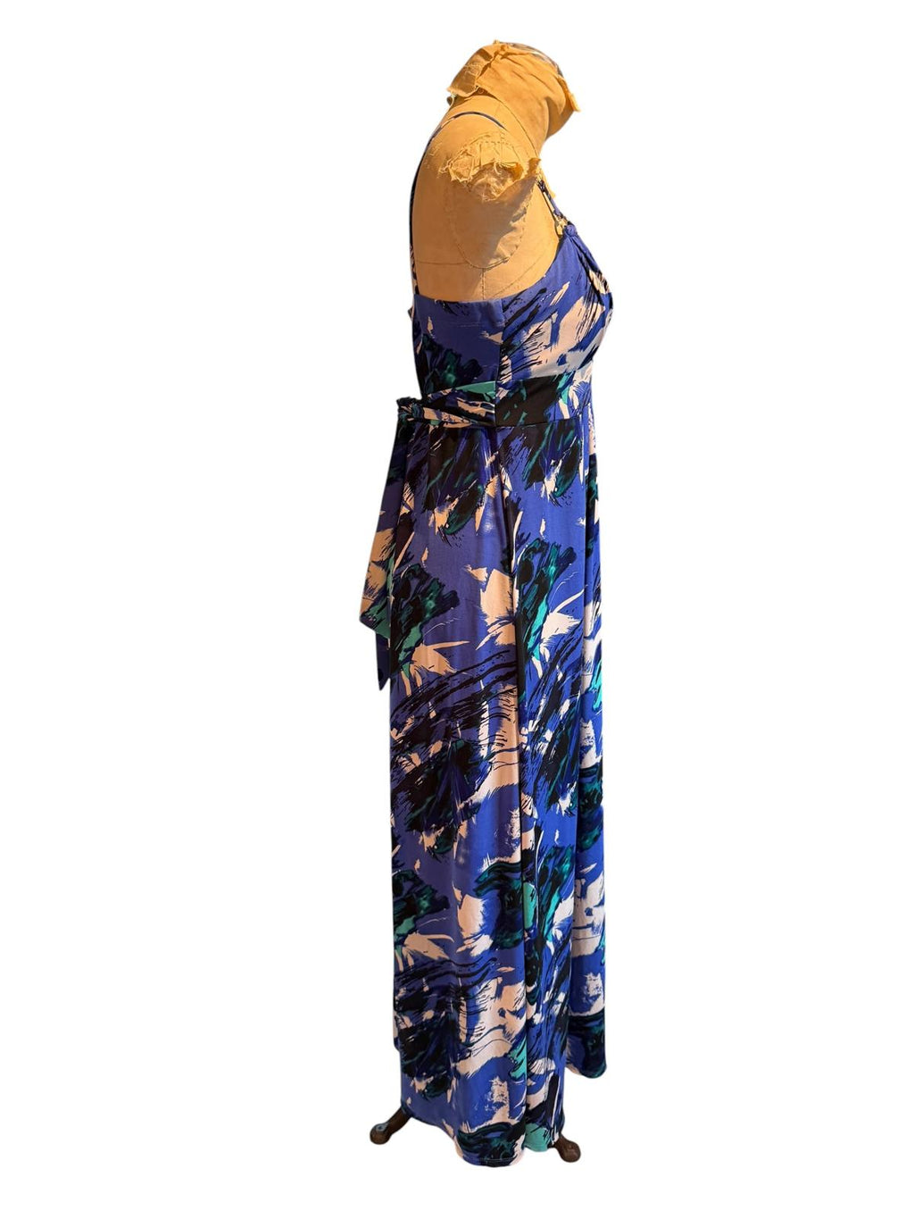 Bisou Bisou Blue Abstract Print Maxi Dress