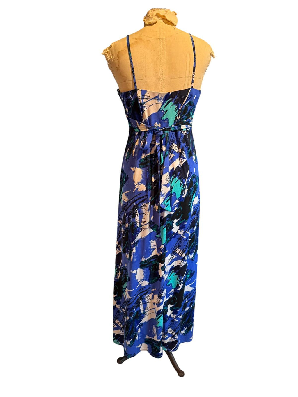 Bisou Bisou Blue Abstract Print Maxi Dress