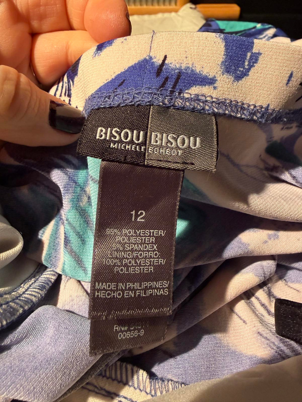 Bisou Bisou Blue Abstract Print Maxi Dress