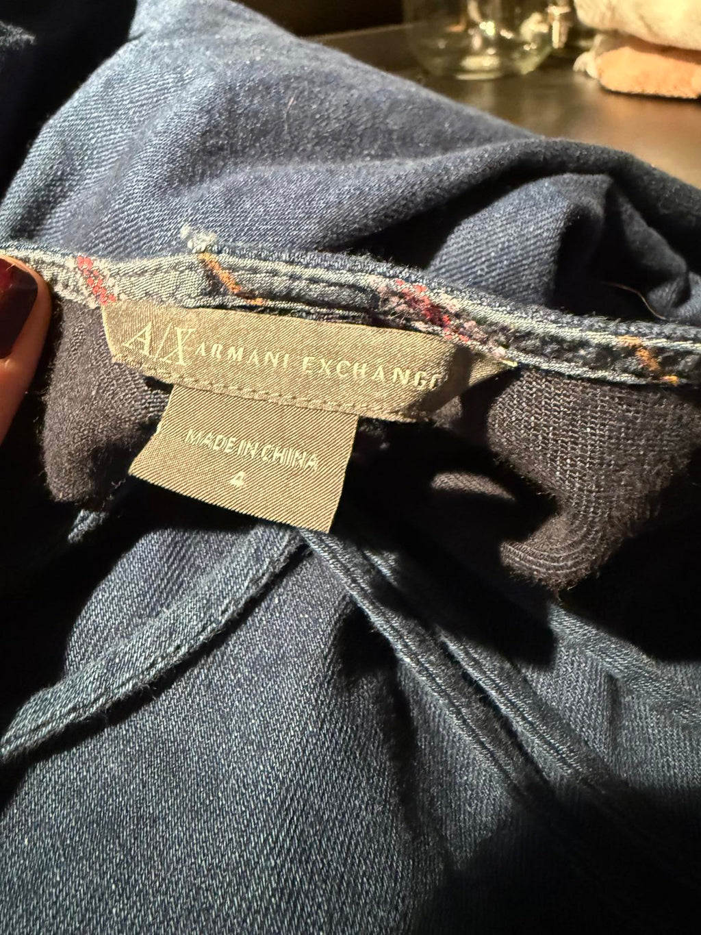Armani Exchange AX Navy Blue Denim Sleeveless Dress with Crisscross Straps