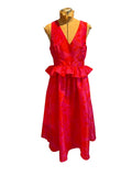 Kate Spade Red and Pink Floral Peplum Dress