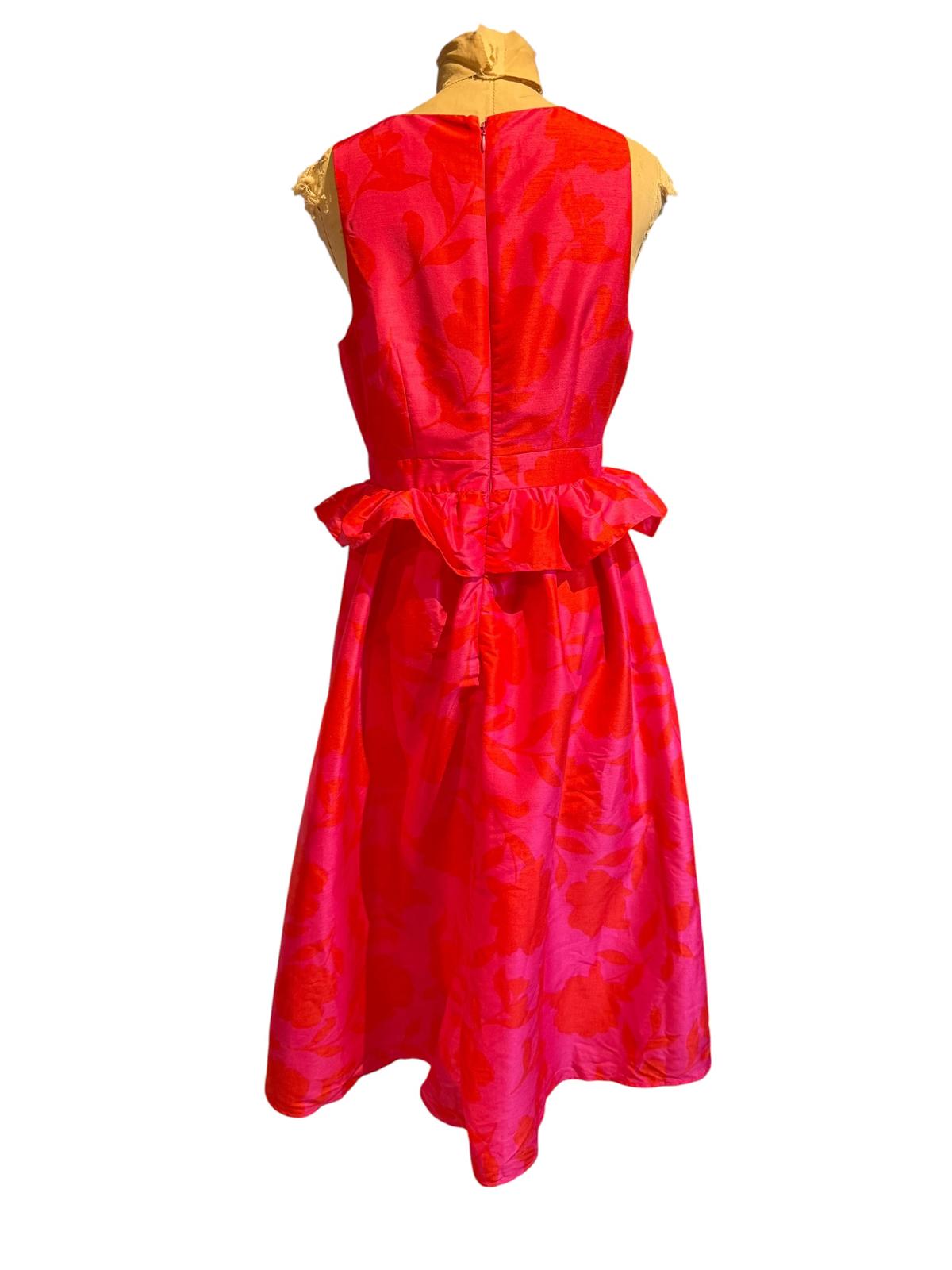 Kate Spade Red and Pink Floral Peplum Dress