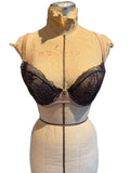 Vassarette Lace Overlay Nude and Black Bra with Adjustable Straps