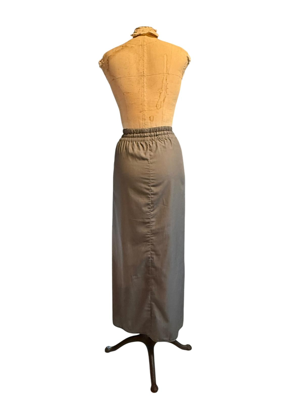 Emerson Fry Long Gray Faux Wrap Maxi Skirt