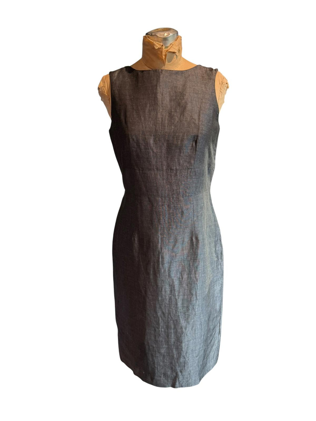 Santorelli Sleeveless Gray Sheath Dress