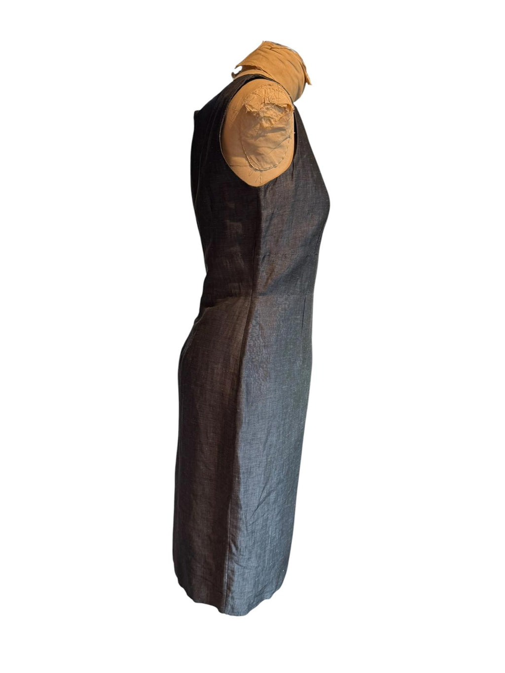 Santorelli Sleeveless Gray Sheath Dress