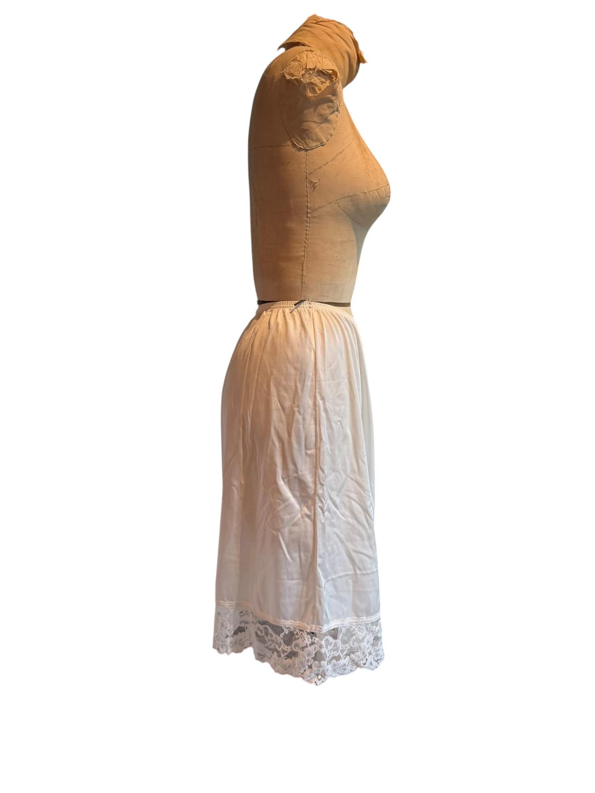 Vassarette White Half Slip with Lace Trim