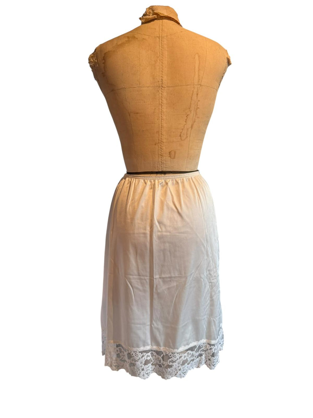 Vassarette White Half Slip with Lace Trim