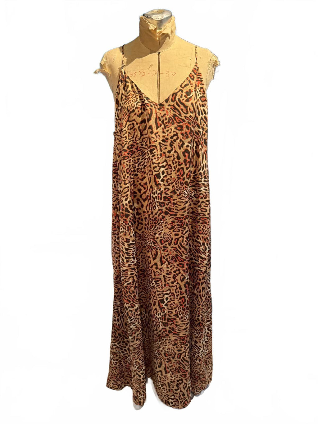 Nicole Miller Leopard Print Maxi Dress with Spaghetti Straps