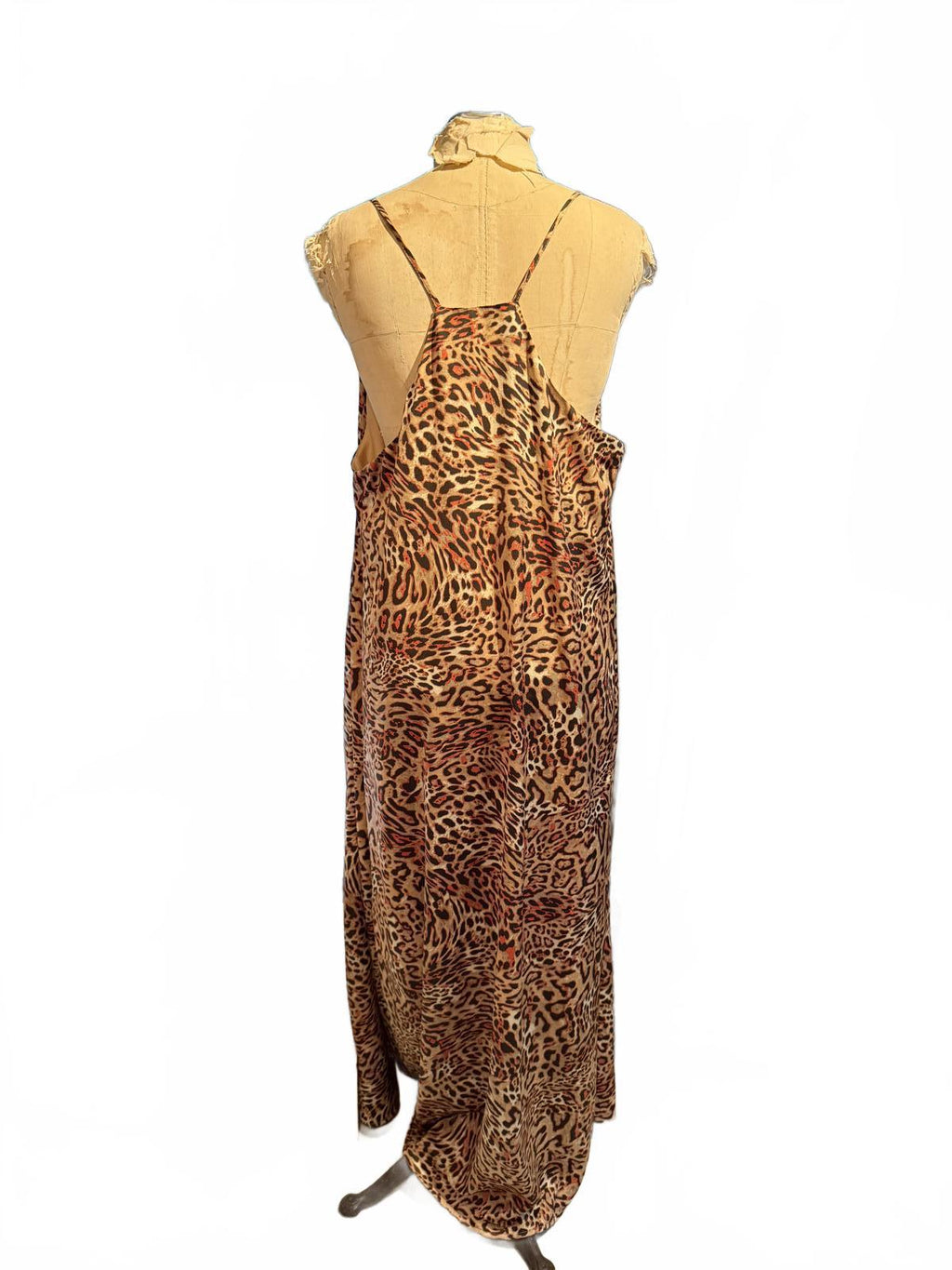 Nicole Miller Leopard Print Maxi Dress with Spaghetti Straps