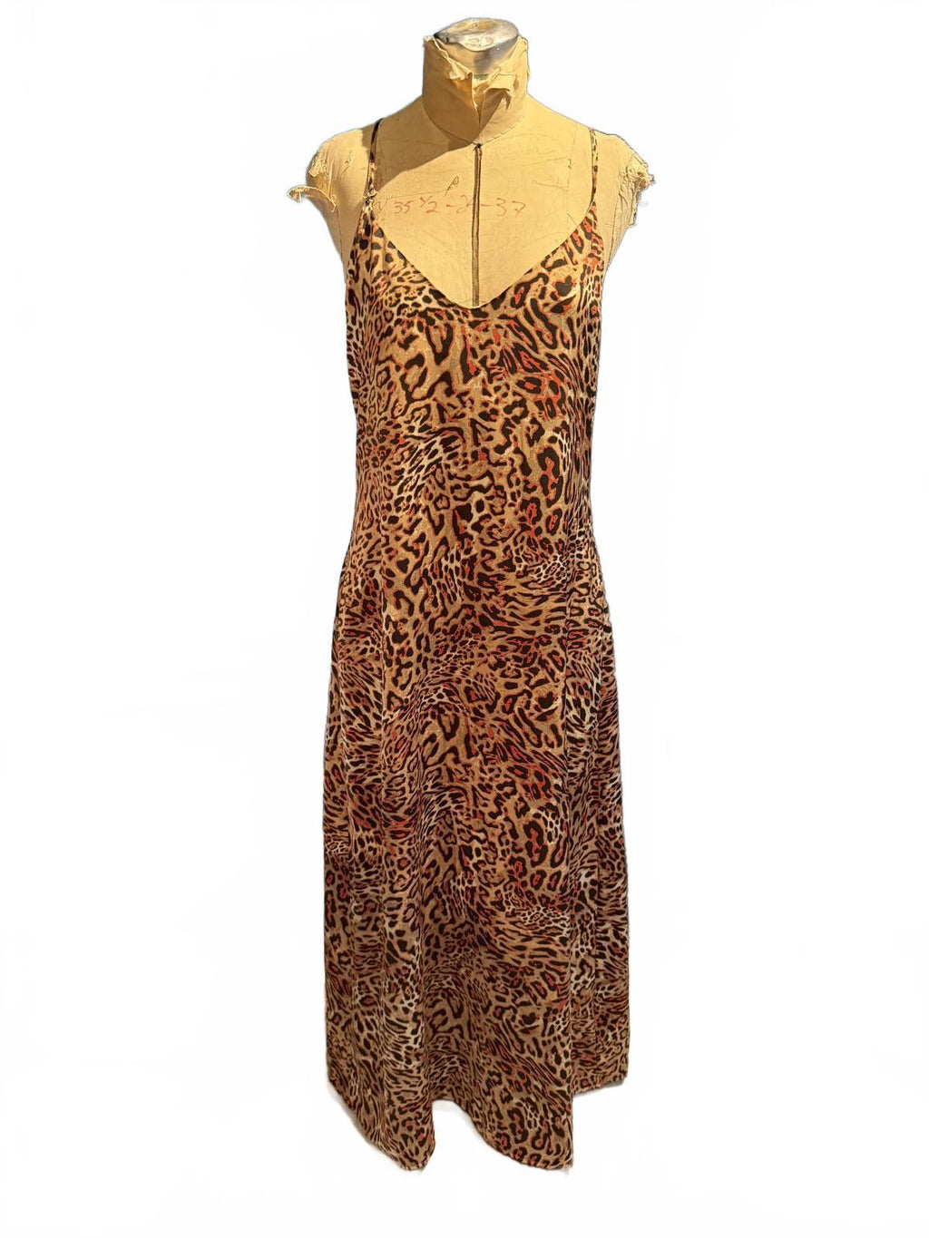 Nicole Miller Leopard Print Maxi Dress with Spaghetti Straps