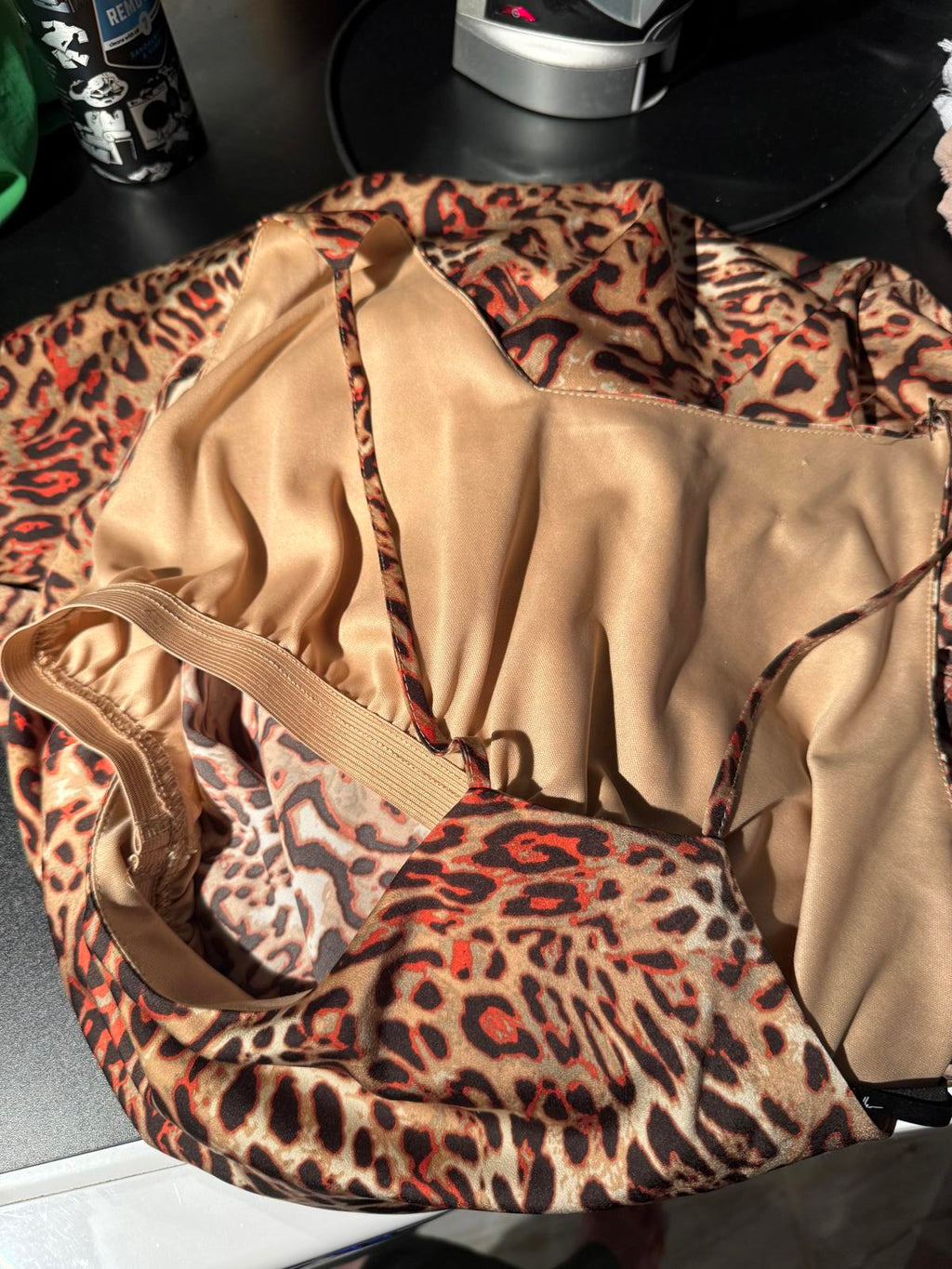 Nicole Miller Leopard Print Maxi Dress with Spaghetti Straps