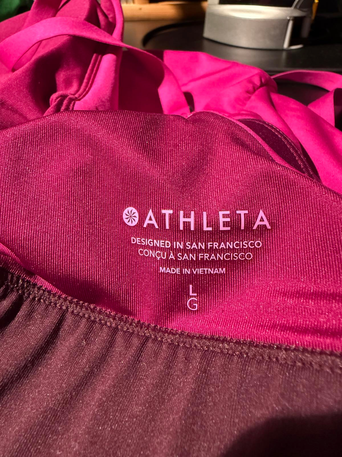 Athlete Pink and Burgundy Adjustable Strap Crop Top