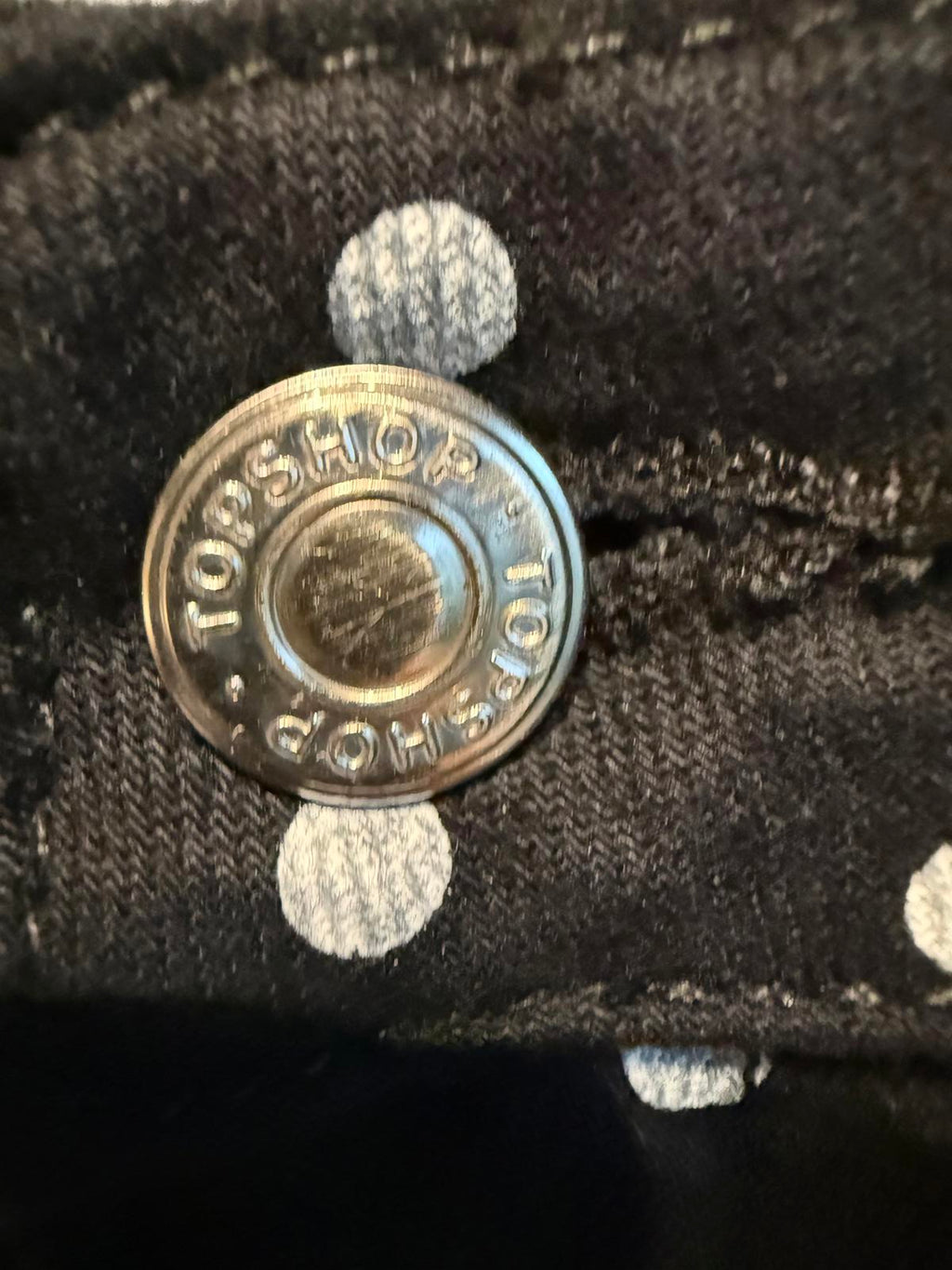 Topshop Moto Mom High Waisted Polka Dot Pants