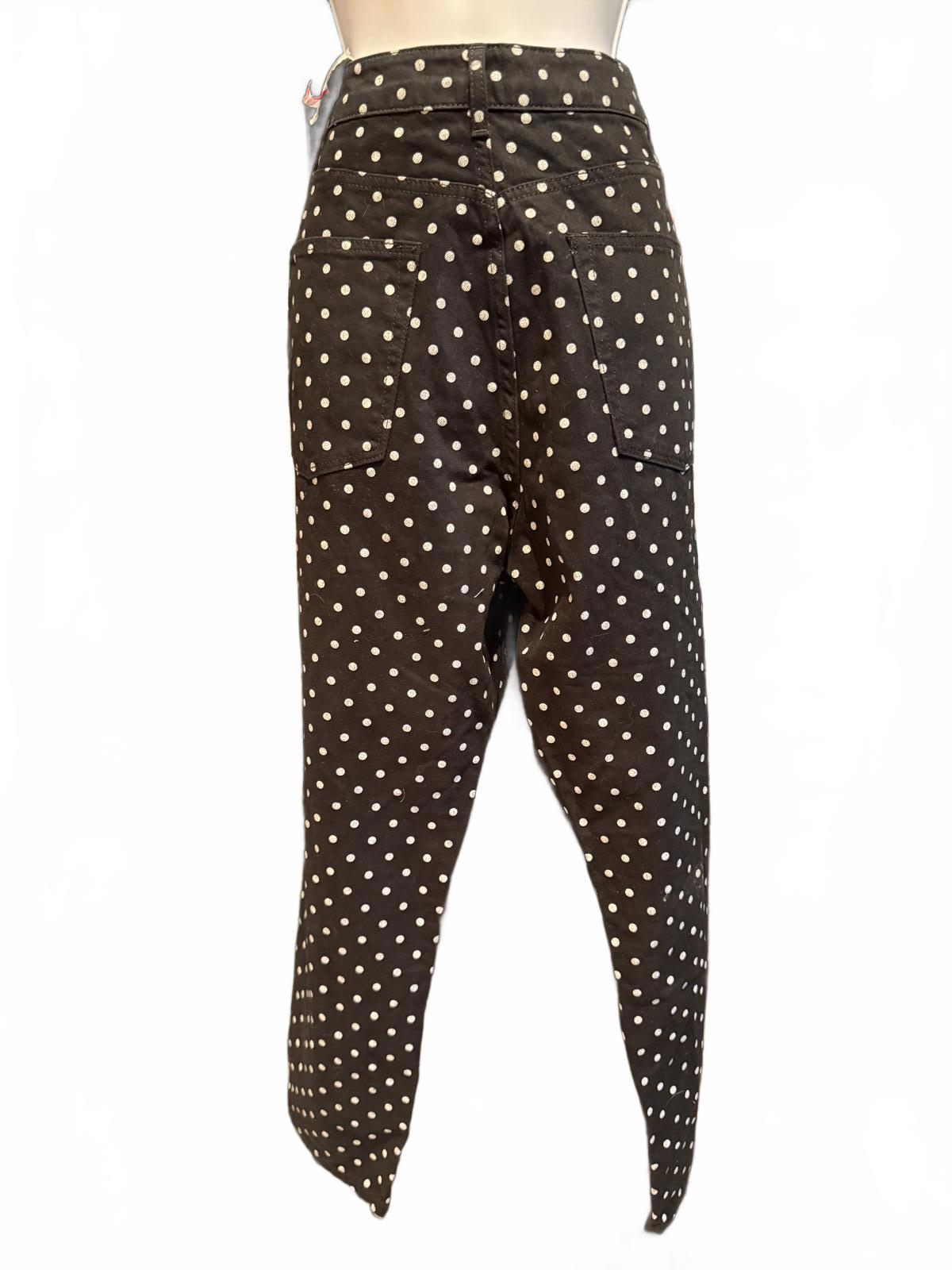 Topshop Moto Mom High Waisted Polka Dot Pants
