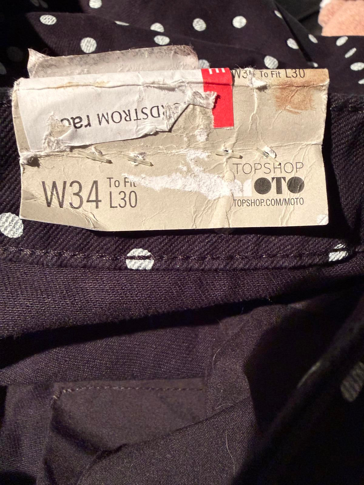 Topshop Moto Mom High Waisted Polka Dot Pants
