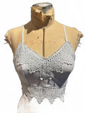 Mudd Pale Blue Lace Trim Cropped Camisole Top