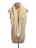 Mudd Chunky Knit Cream Infinity Scarf with Fringe