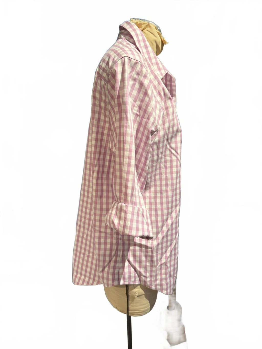 L.L. Bean Pink and White Gingham Button-Up Shirt