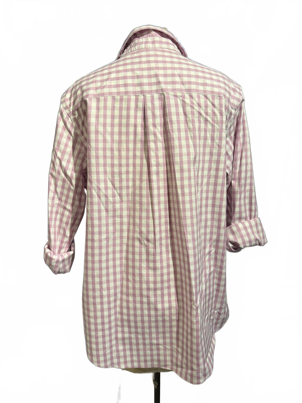 L.L. Bean Pink and White Gingham Button-Up Shirt