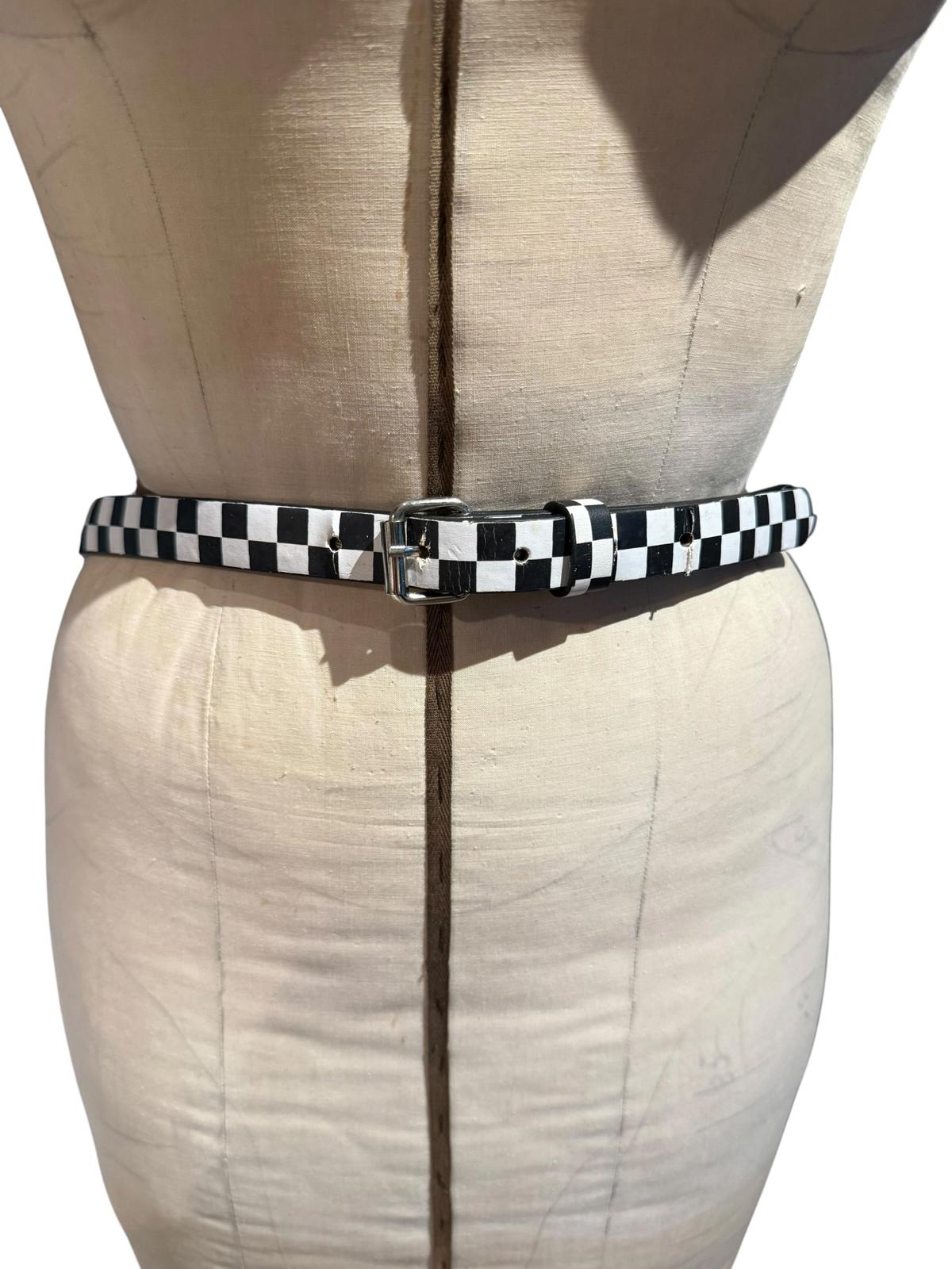 Checkerboard Black and White Belt