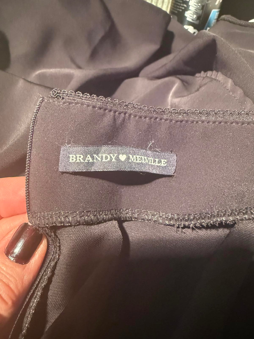 Brandy Melville Black Midi Skirt with Side Slit