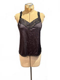 Vanity Fair Black Lace Trimmed Satin Camisole Top