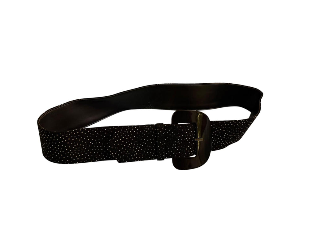 Black Polka Dot Belt with Large Buckle