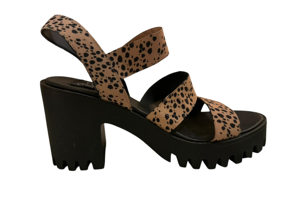 I.D. Required Chunky Heel Leopard Print Strap Sandals