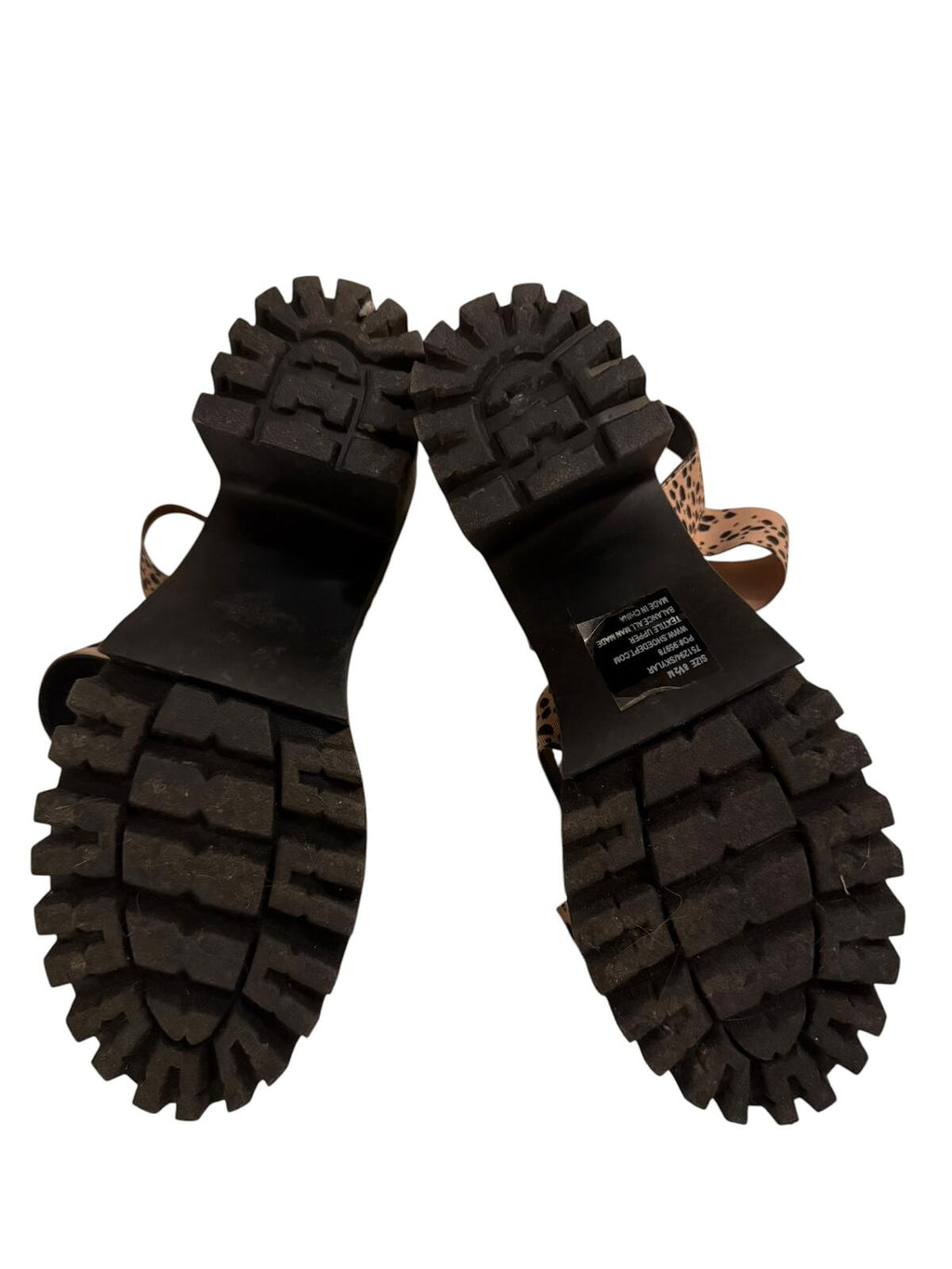 I.D. Required Chunky Heel Leopard Print Strap Sandals