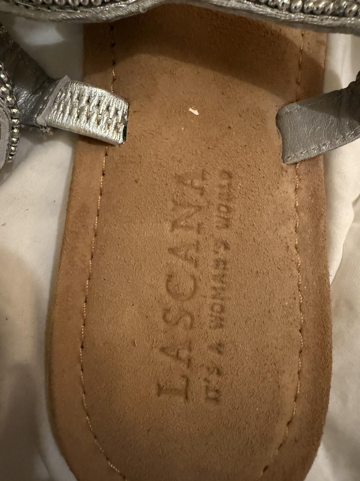 Lascana Beaded Brown Leather Sandals