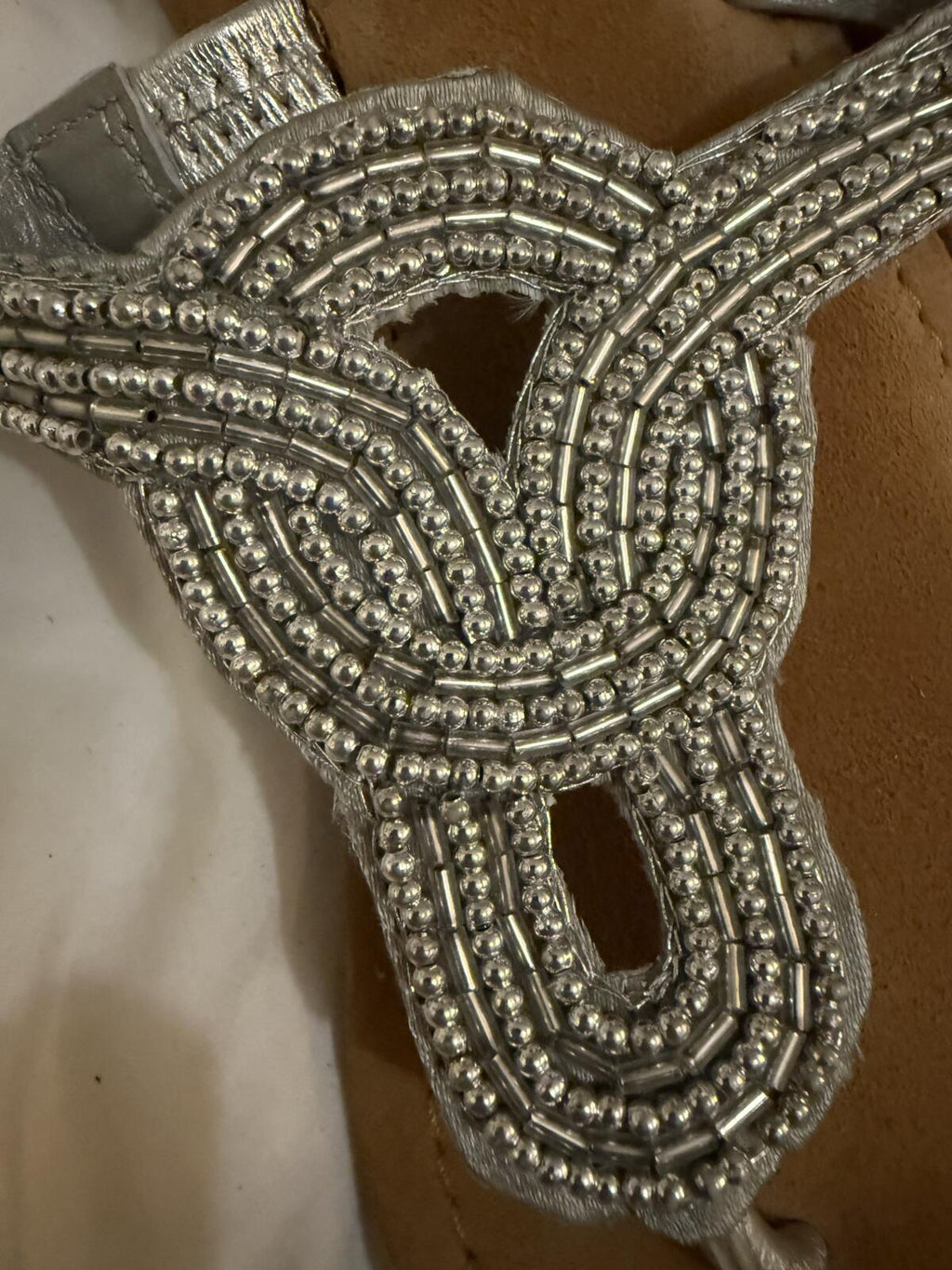 Lascana Beaded Brown Leather Sandals