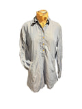 Joan Vass Light Blue Chambray Denim Long Sleeve Tunic Shirt Dress