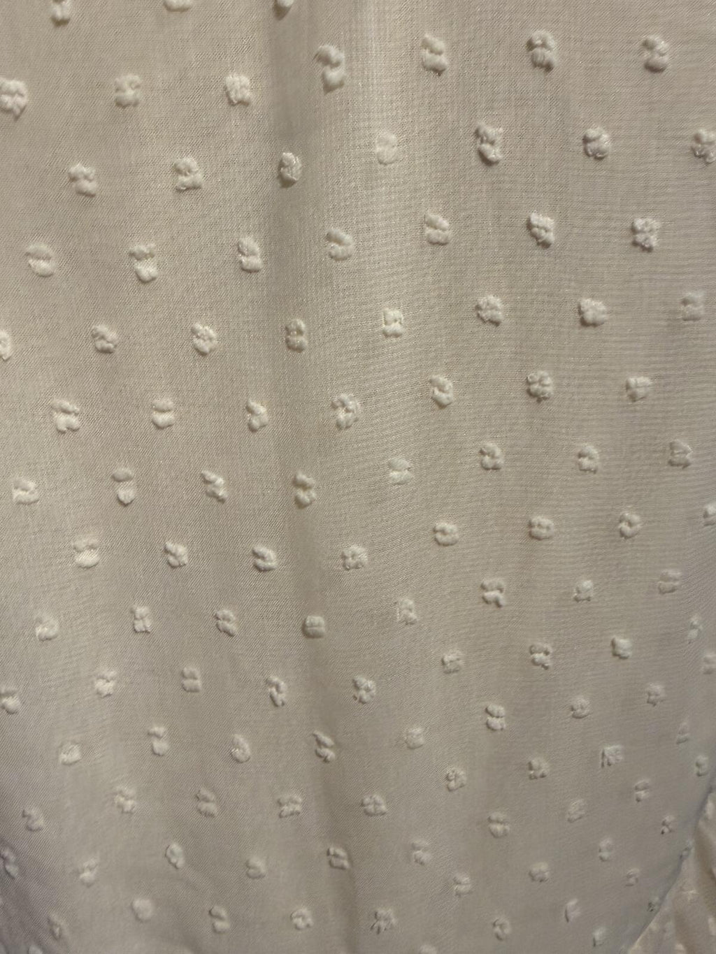 Indie & Co. Cream Swiss Dot Midi Dress with Puff Sleeves