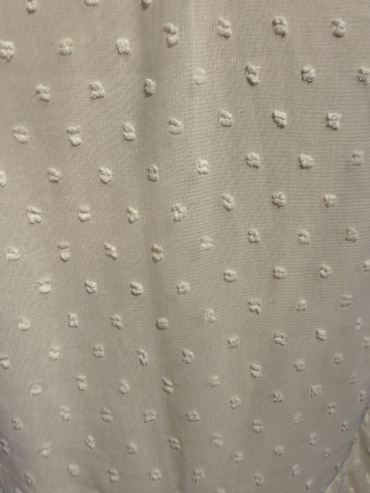 Indie & Co. Cream Swiss Dot Midi Dress with Puff Sleeves
