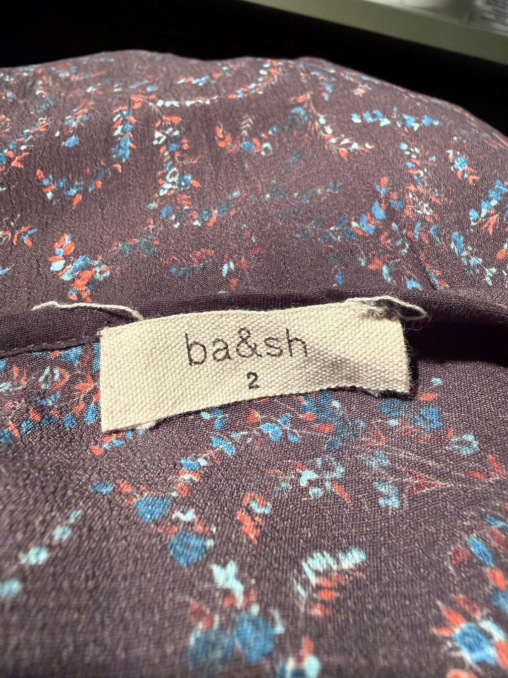 ba&sh Esra Floral Bohemian Style Long Sleeve Dress