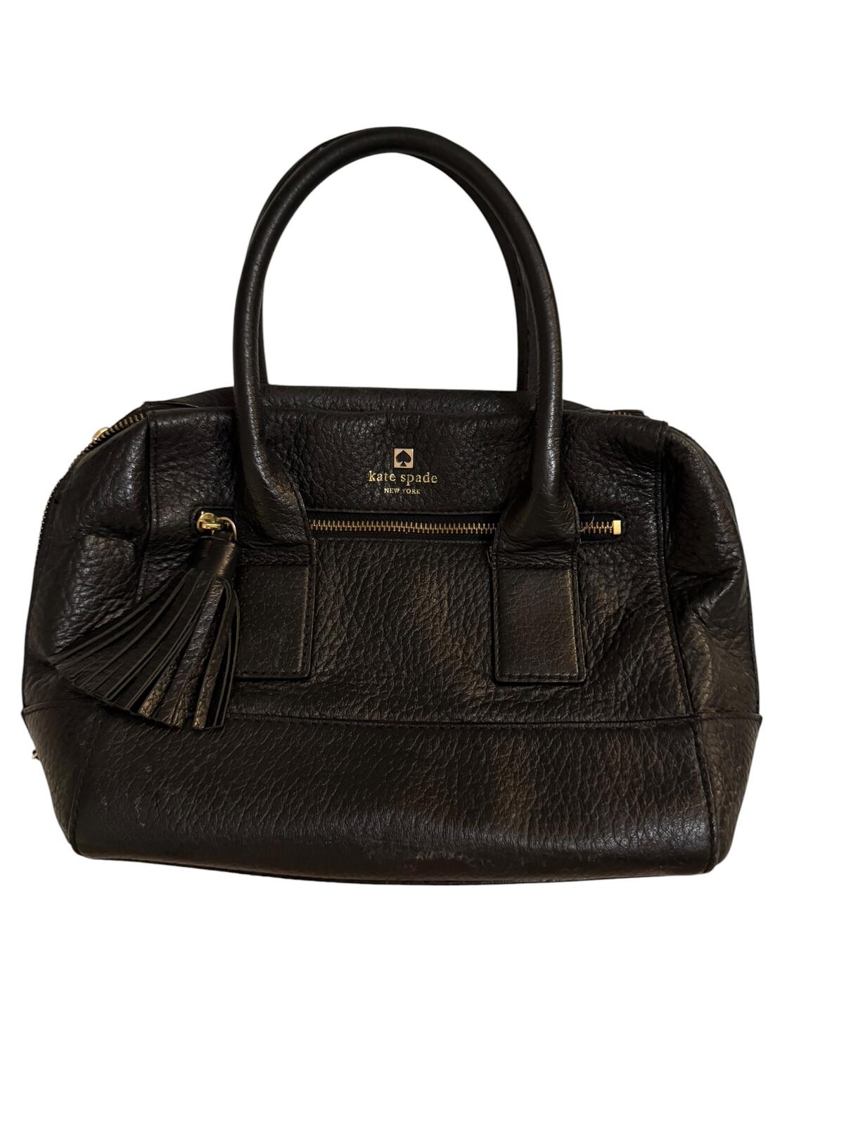 Kate Spade Black Pebbled Leather Satchel Handbag