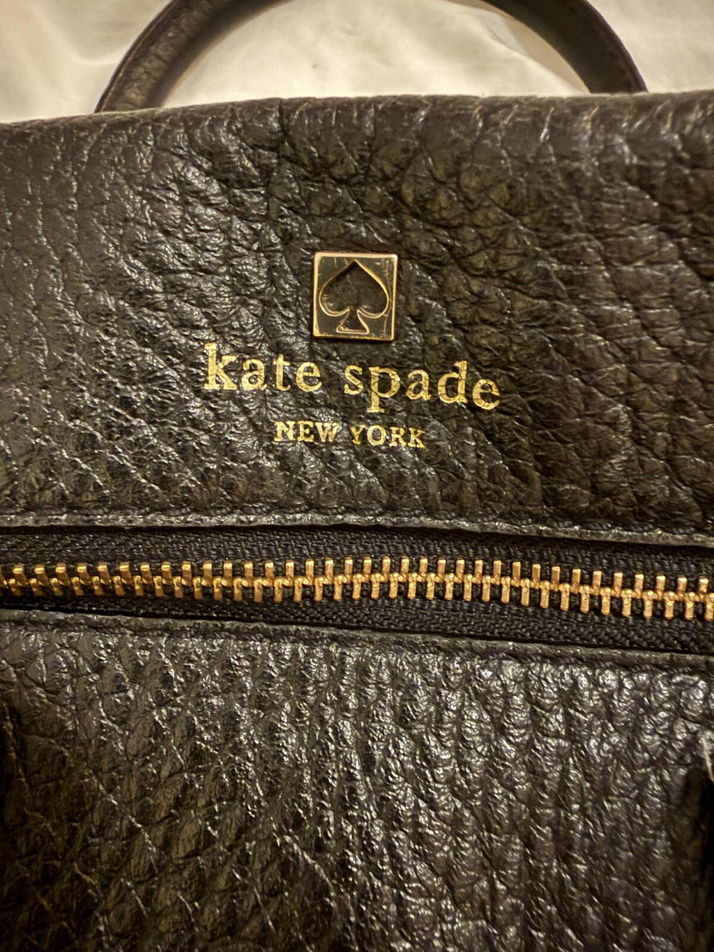 Kate Spade Black Pebbled Leather Satchel Handbag
