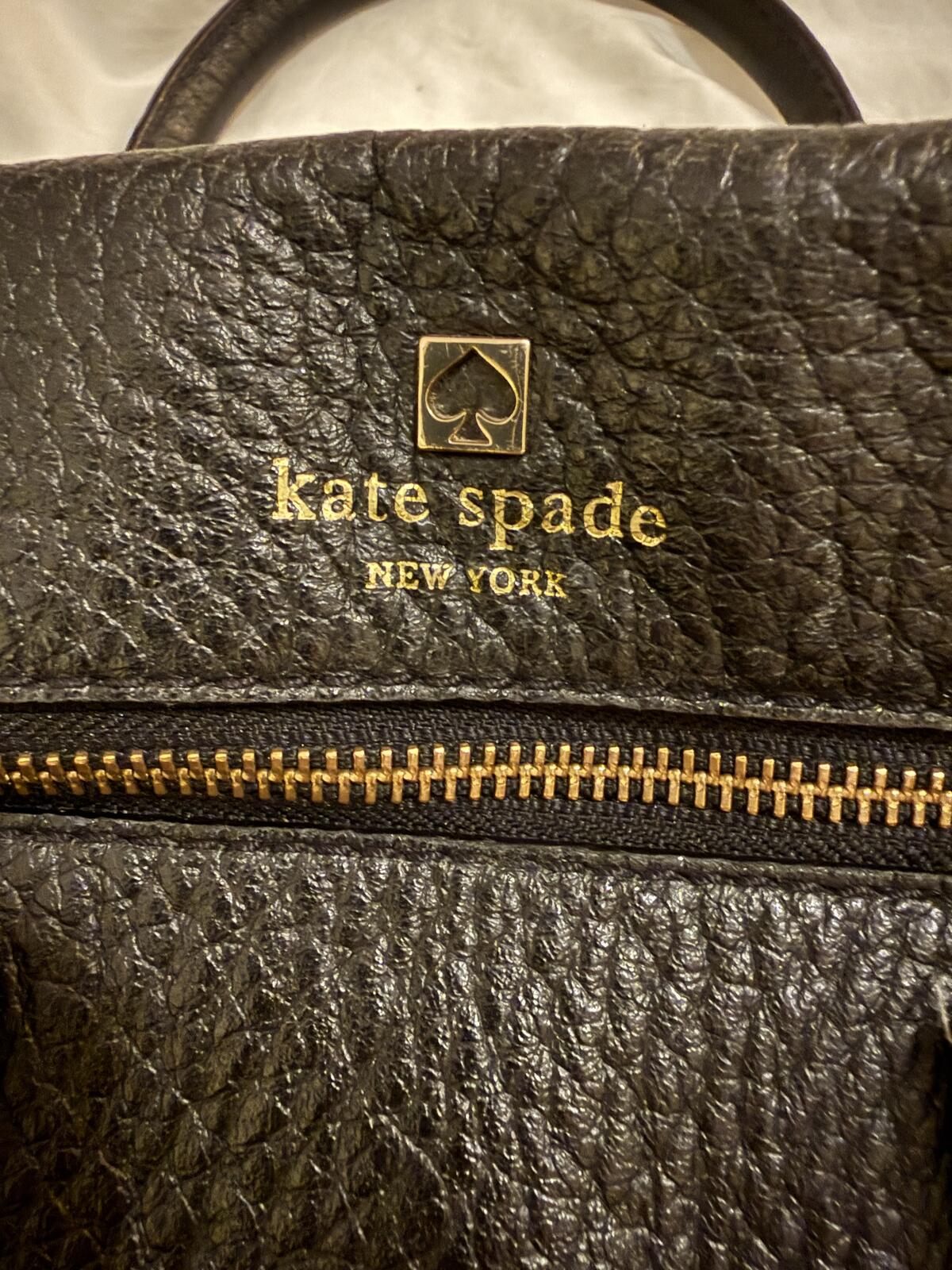 Kate Spade Black Pebbled Leather Satchel Handbag