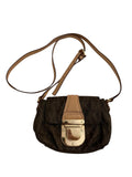 Michael Kors Brown Monogram Crossbody Bag with Gold Hardware