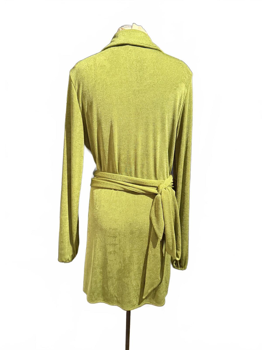 Princess Polly Light Green Long Sleeve Wrap Dress with Belt