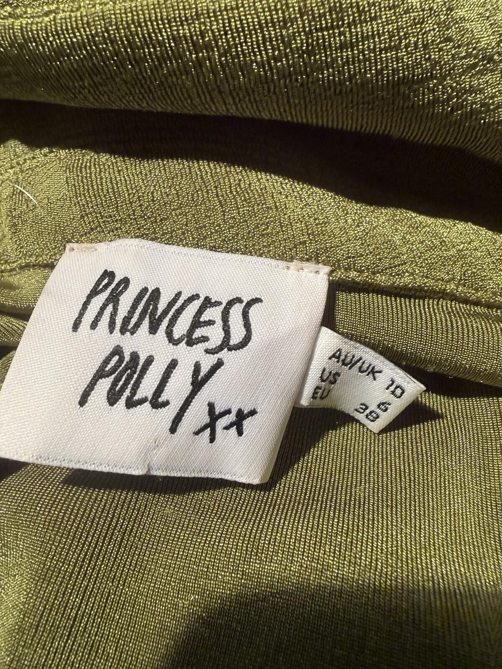 Princess Polly Light Green Long Sleeve Wrap Dress with Belt