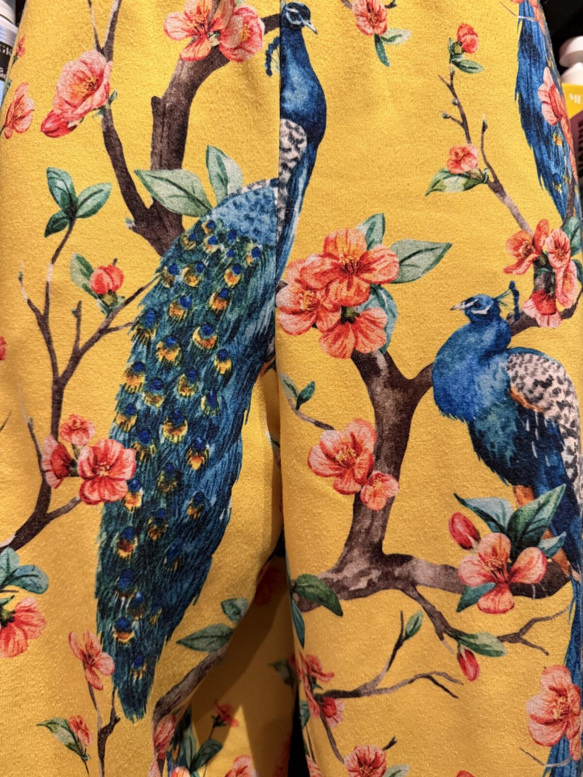 Yellow Peacock Print Sweatpants