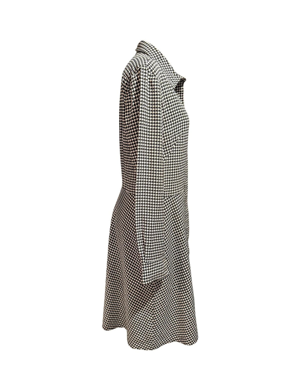 Ralph Lauren Black and White Houndstooth Long Sleeve Dress