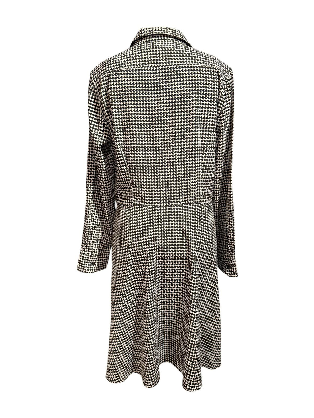 Ralph Lauren Black and White Houndstooth Long Sleeve Dress