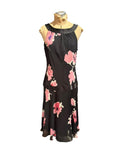 Bice Black Sleeveless Dress with Pink Floral Print