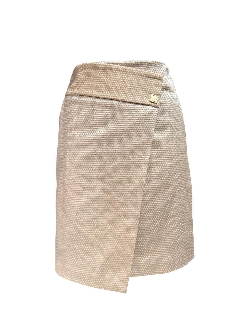MVF Fausta Santi Textured Wrap Skirt with Decorative Buckle