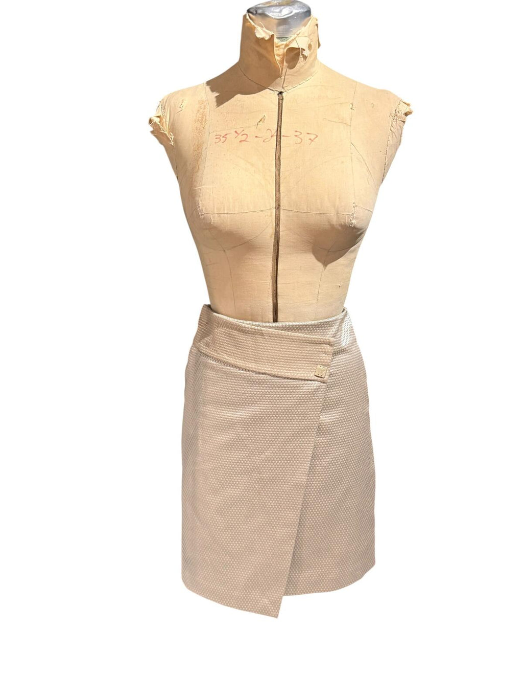 MVF Fausta Santi Textured Wrap Skirt with Decorative Buckle