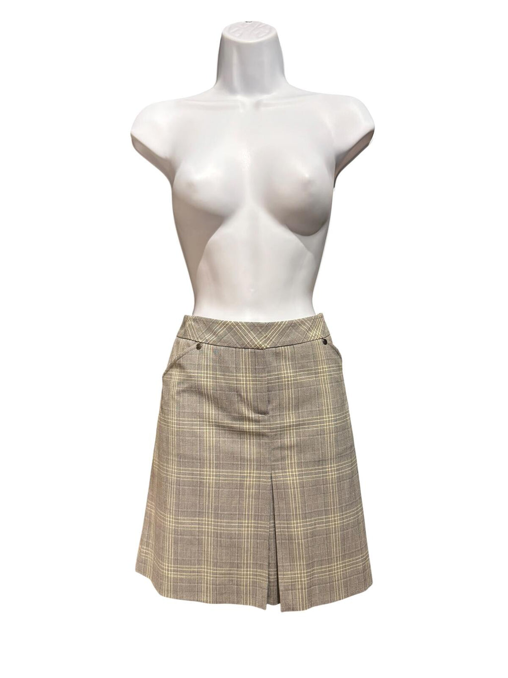 Cutter & Buck Plaid A-Line Skort with Front Pleat and Pockets