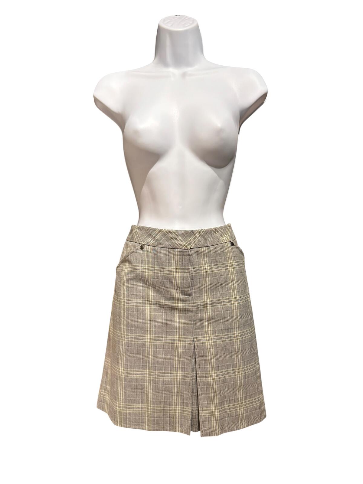 Cutter & Buck Plaid A-Line Skort with Front Pleat and Pockets
